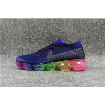Nike flyknit Air VaporMax 2018 Women's Dark blue Rainbow